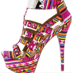 Guardian Aztec Design High Heels (NWOT)